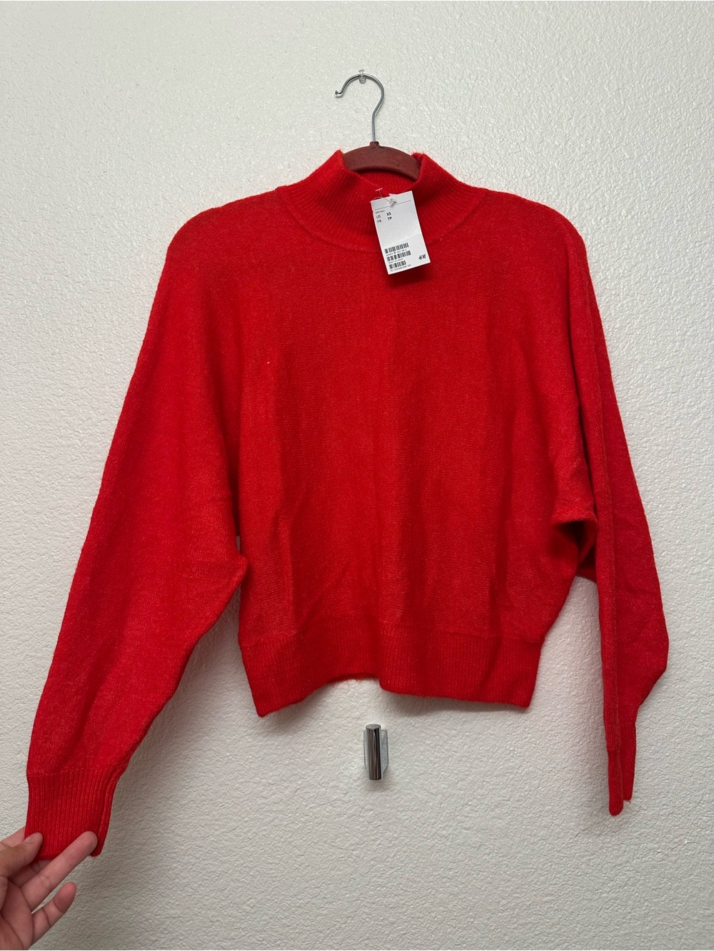 H&M Red Mock Neck Sweater